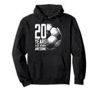 20Th Birthday Soccer Player Football Hoodie - Aesthetic Graphic for Adults