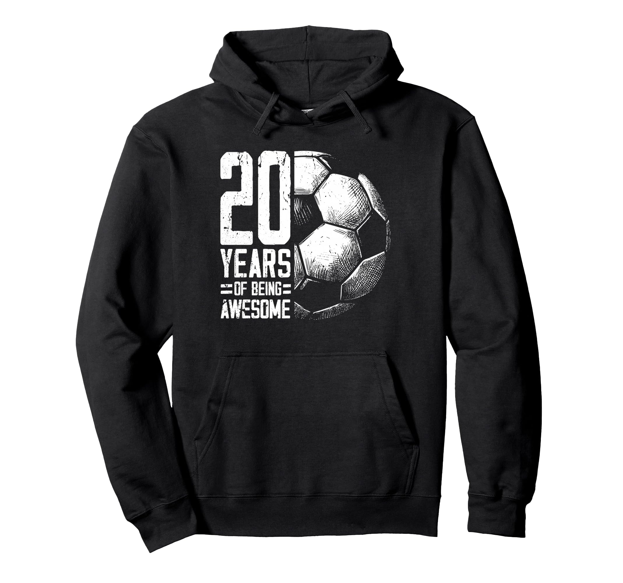20Th Birthday Soccer Player Football Hoodie - Aesthetic Graphic for Adults