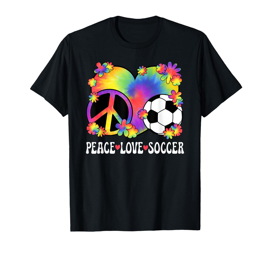 Peace Love Soccer Lover 60S 70S Hippie T-Shirt - Novelty Apparel Men Women