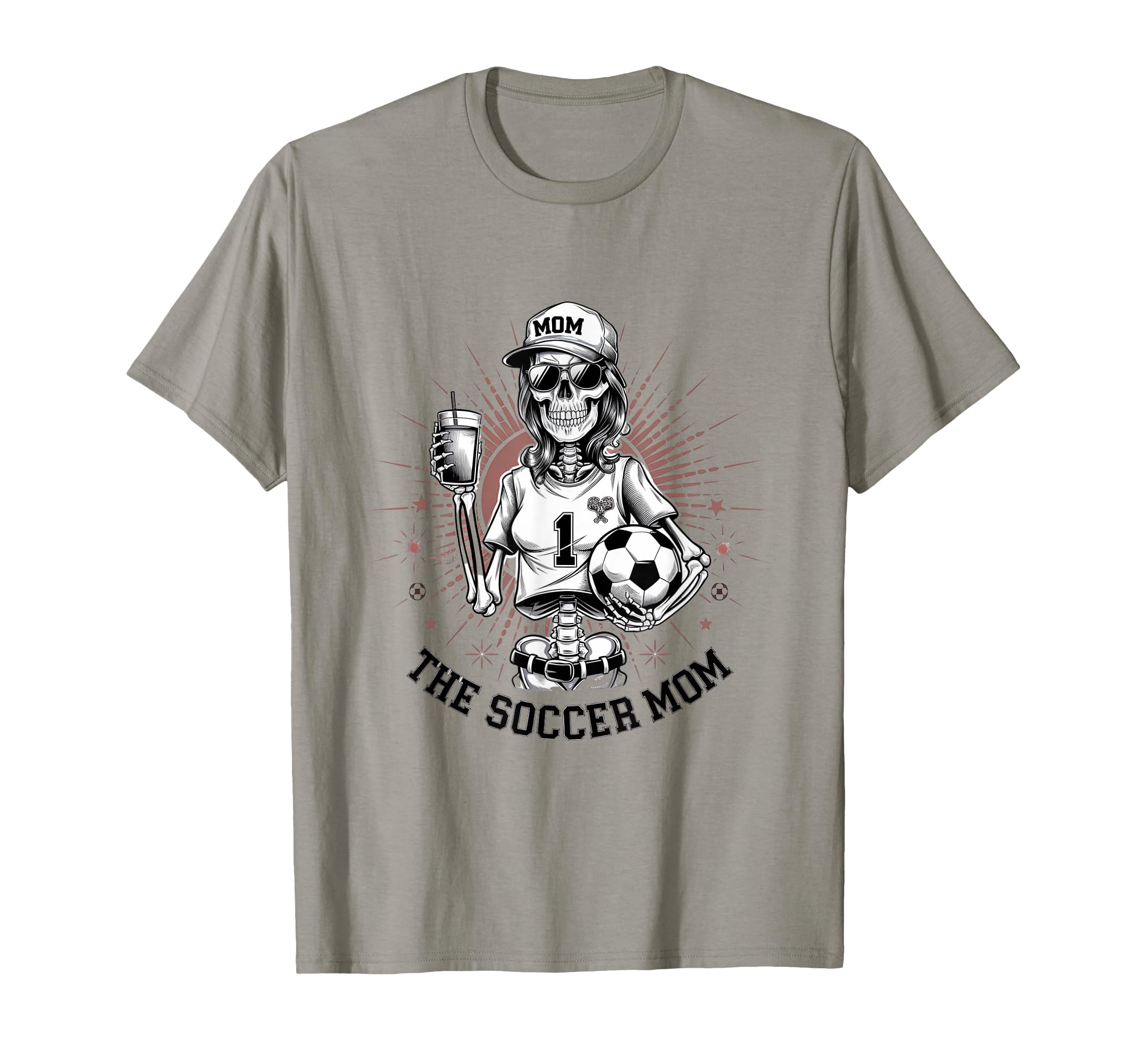 Soccer Mom Skeletton Halloween Soccer T-Shirt - Minimalist Print Men Women