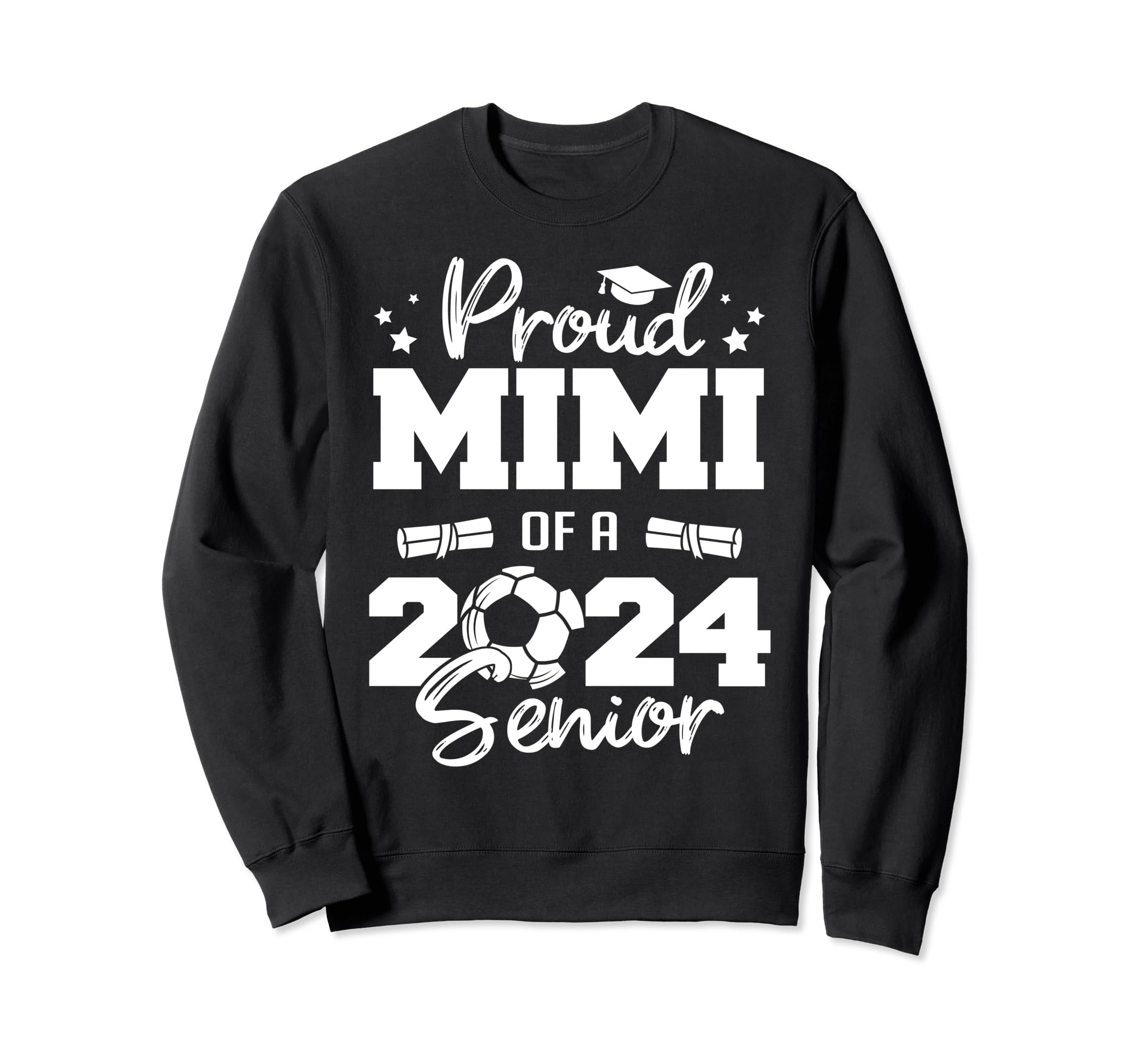 Proud Mimi 2024 Senior Funny Soccer Sweatshirt - Unique Graphic Men Women
