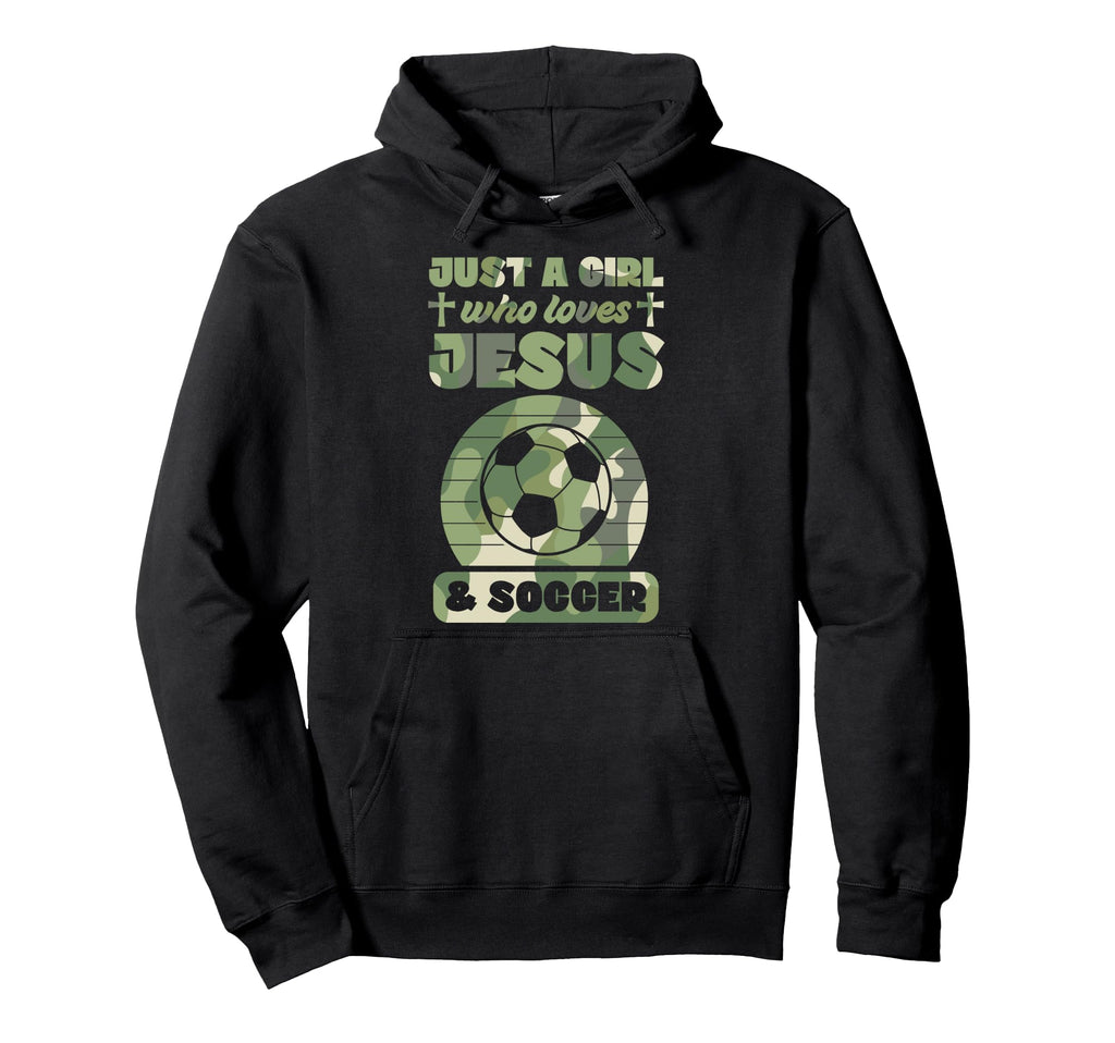 Just Who Loves Jesus And Soccer Hoodie - Minimalist Print Men Women