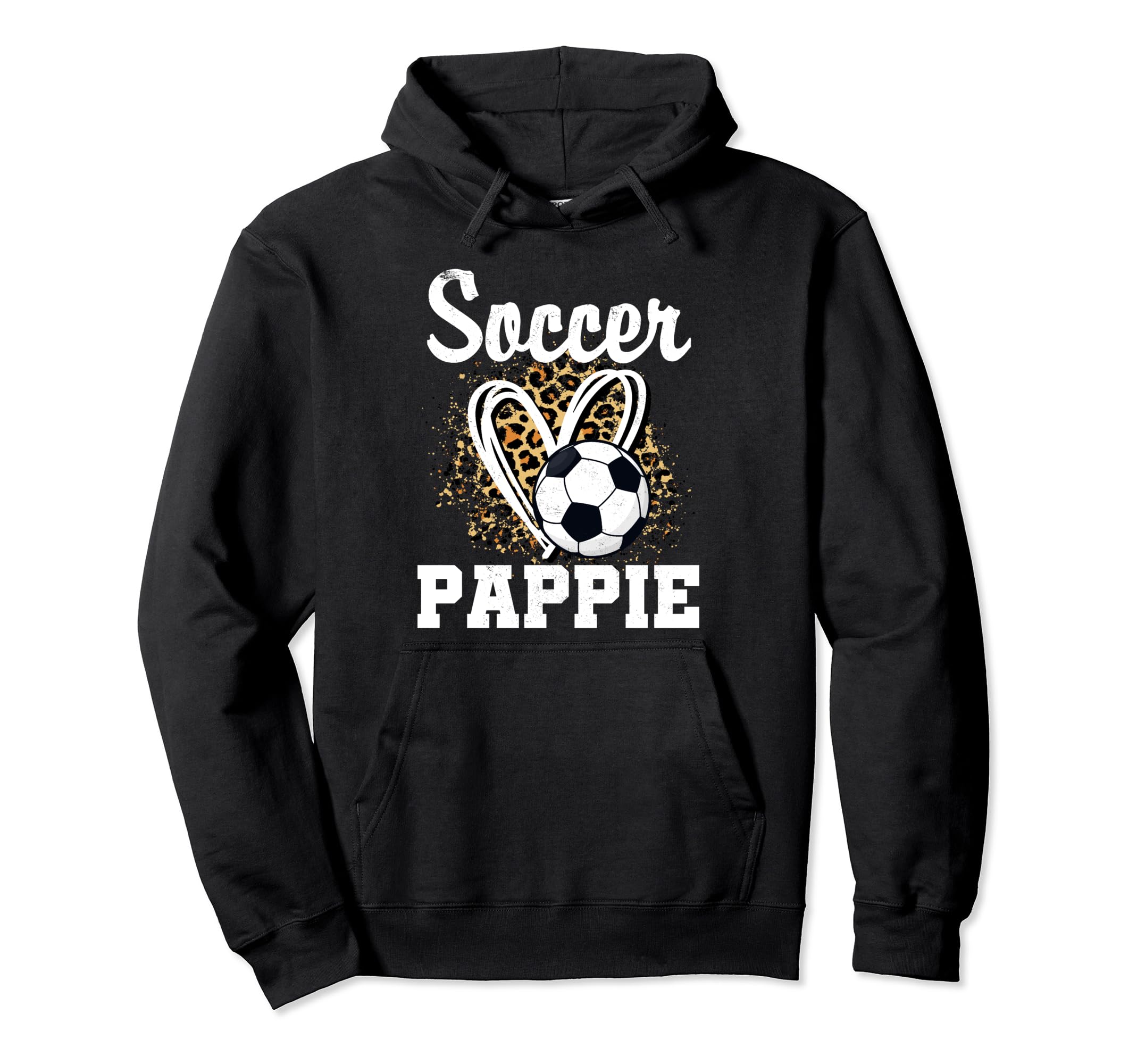 Soccer Pappie Leopard Heart Hoodie - Fun Novelty Design for Adults