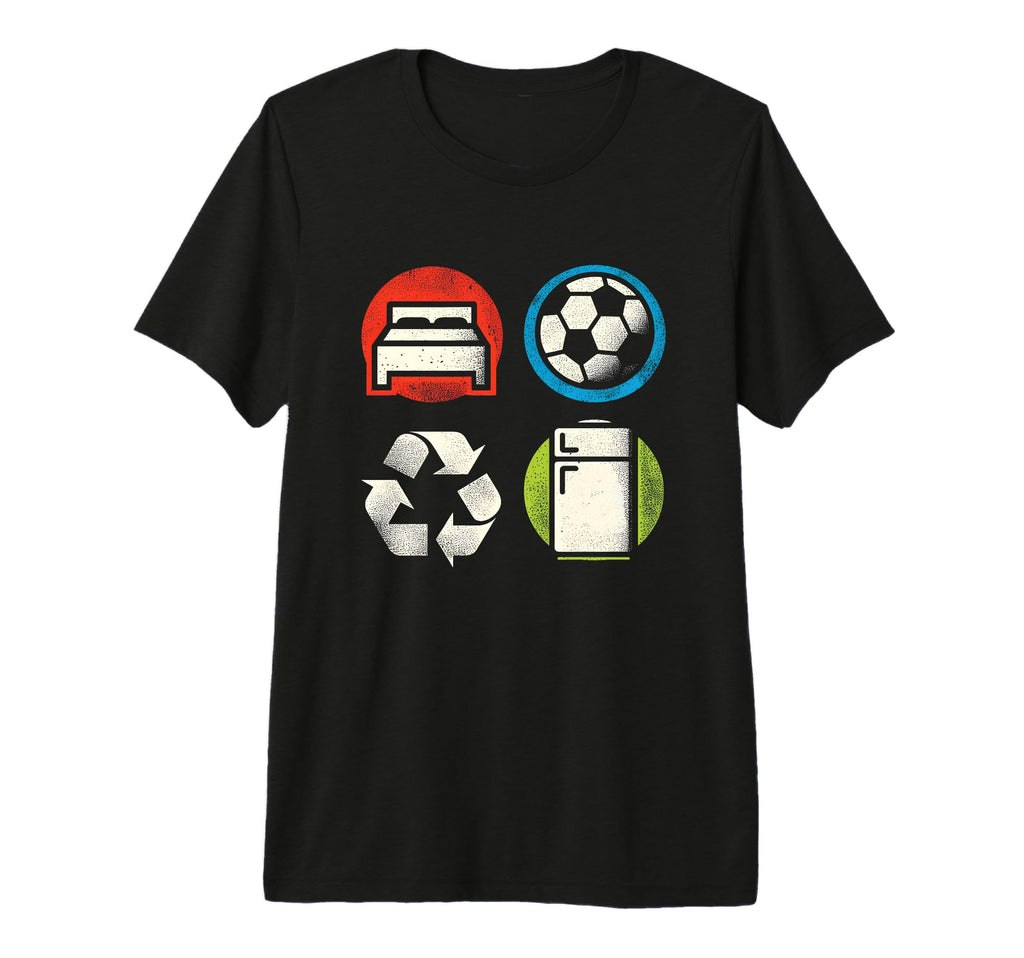 Eat Sleep Soccer Repeat Football Sports T-Shirt - Unique Graphic Men Women