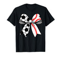 Soccer Baseball Coquette Bow Funny T-Shirt - Minimalist Print Men Women