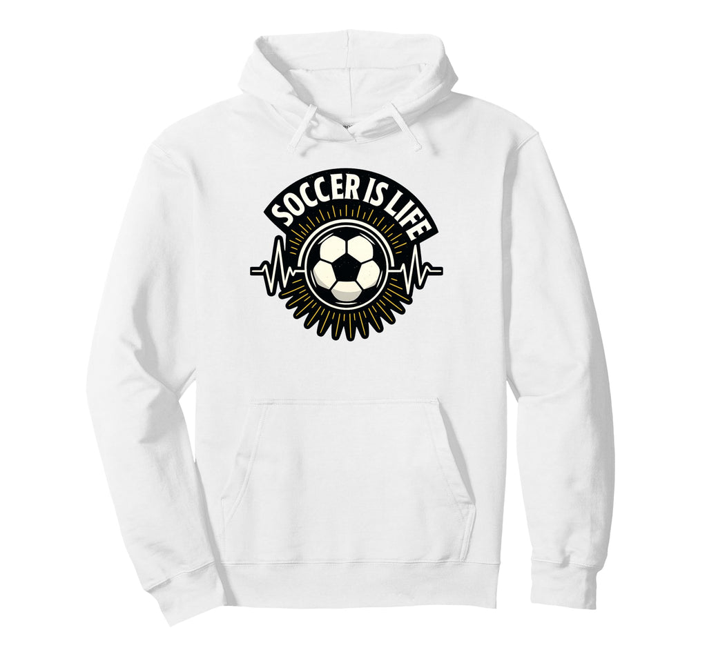 Soccer Is Life Pulse Sports Art Hoodie - Trendy Graphic for Adults