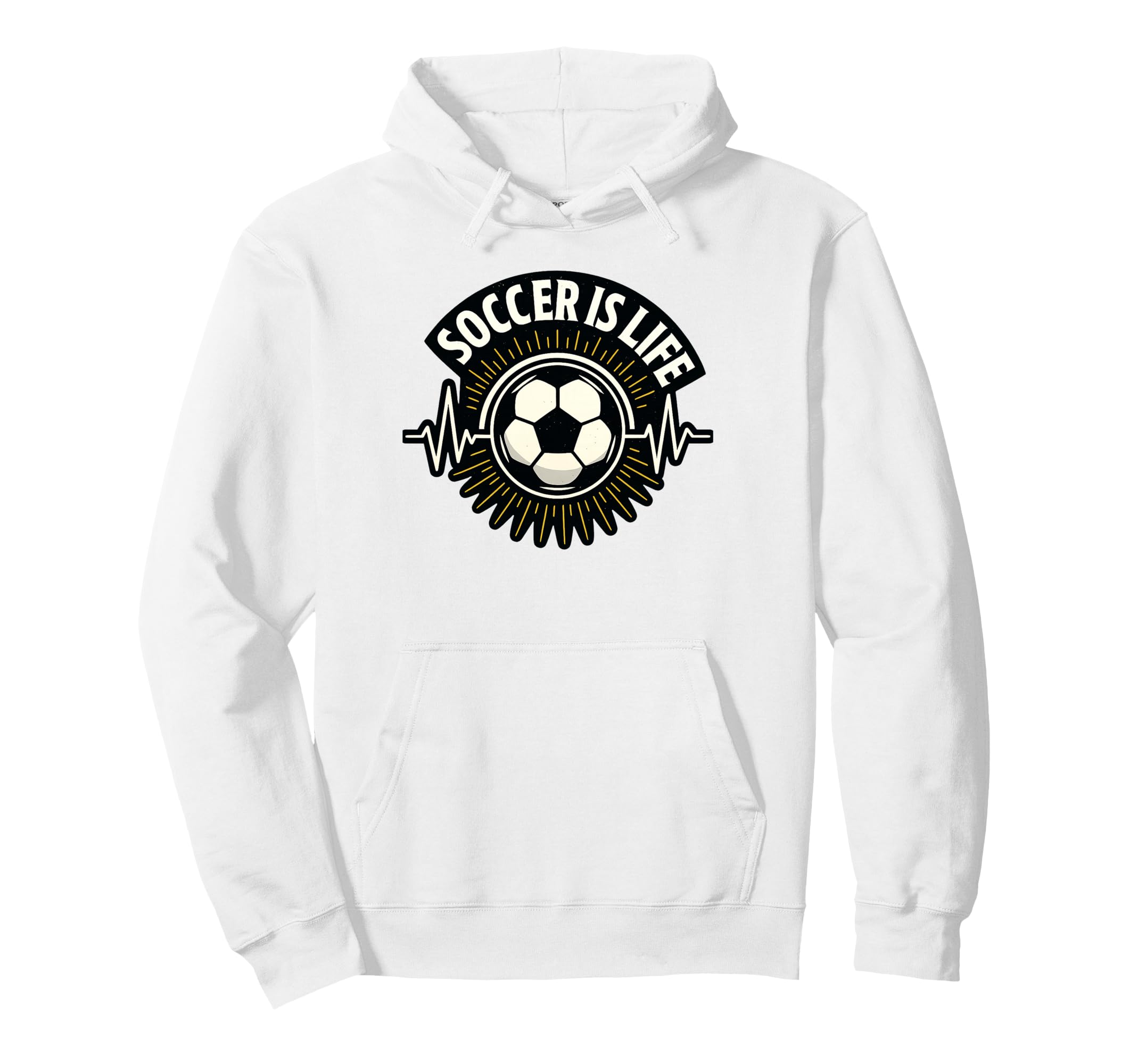 Soccer Is Life Pulse Sports Art Hoodie - Trendy Graphic for Adults