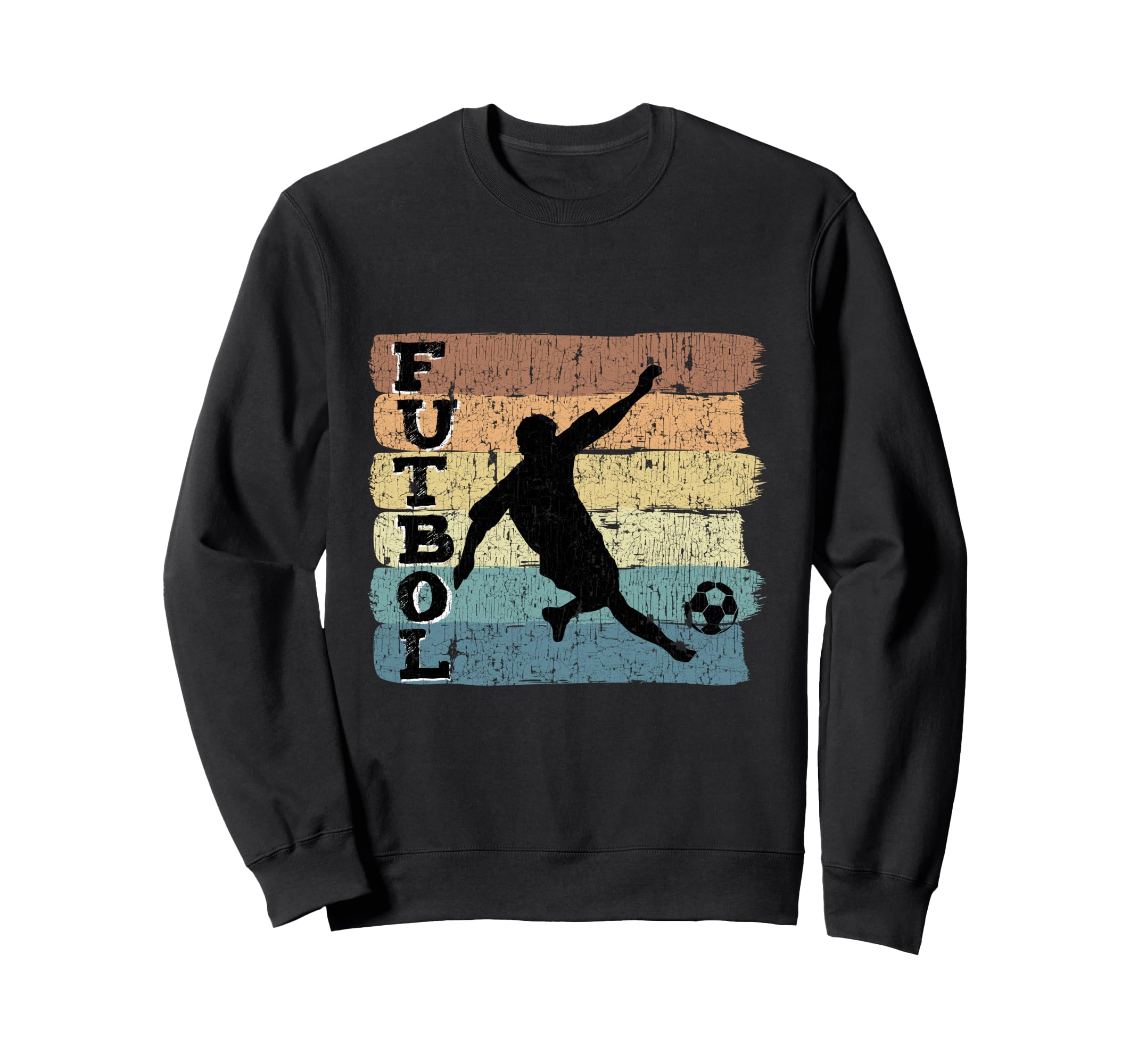 Soccer Player Silhouette Action Sweatshirt - Unique Graphic Unisex