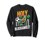 Holy Blockamole Avocado Soccer Sweatshirt - Minimalist Print Unisex