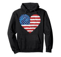 Usa Heart Supporter Flag Soccer Hoodie - Aesthetic Graphic Men Women