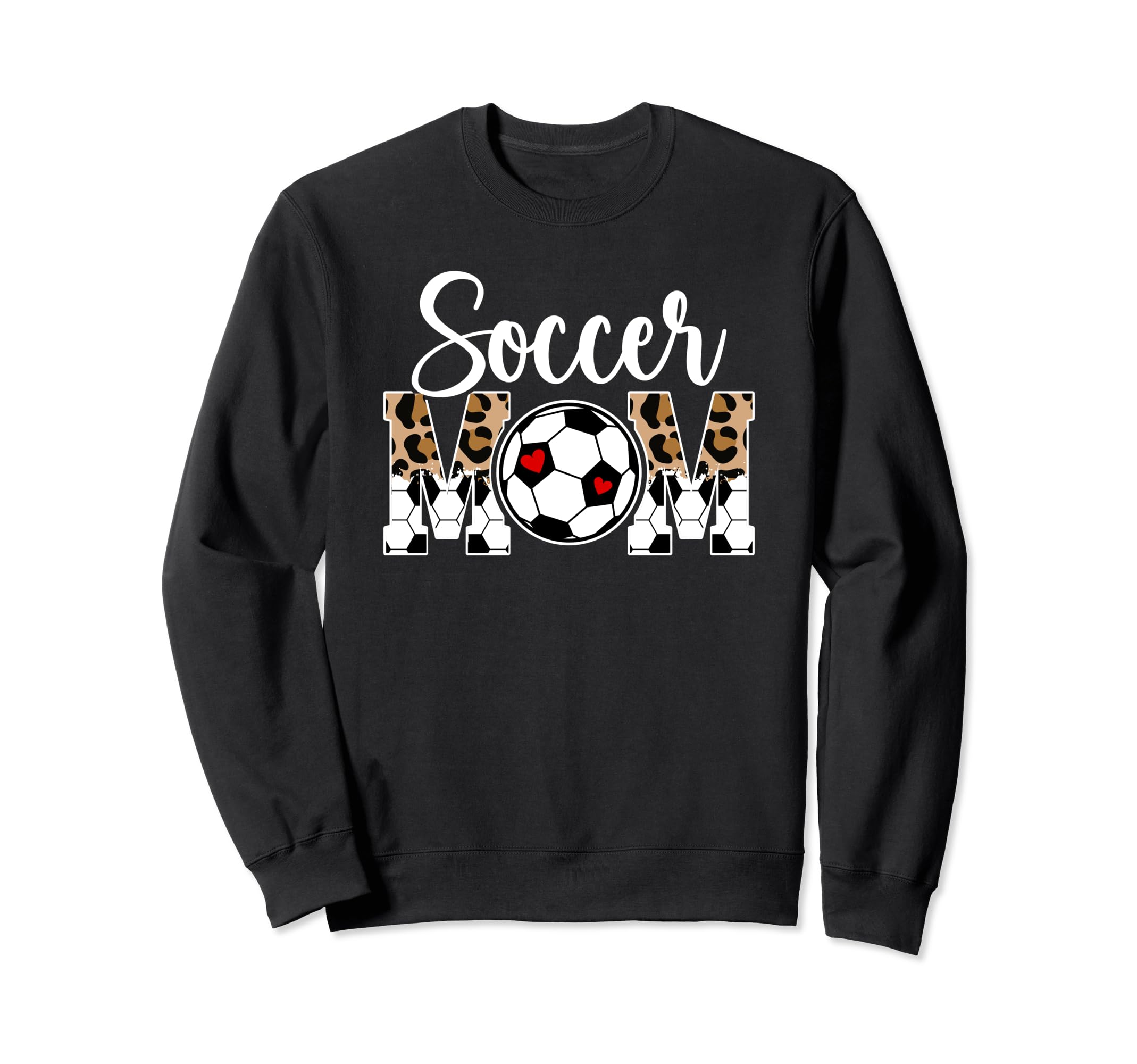 Soccer Mom Soccer Player Mama Leopard Sweatshirt - Graphic Print Unisex