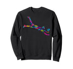 Colorful Soccer Goalie Splash Art Sweatshirt - Minimalist Print for Adults
