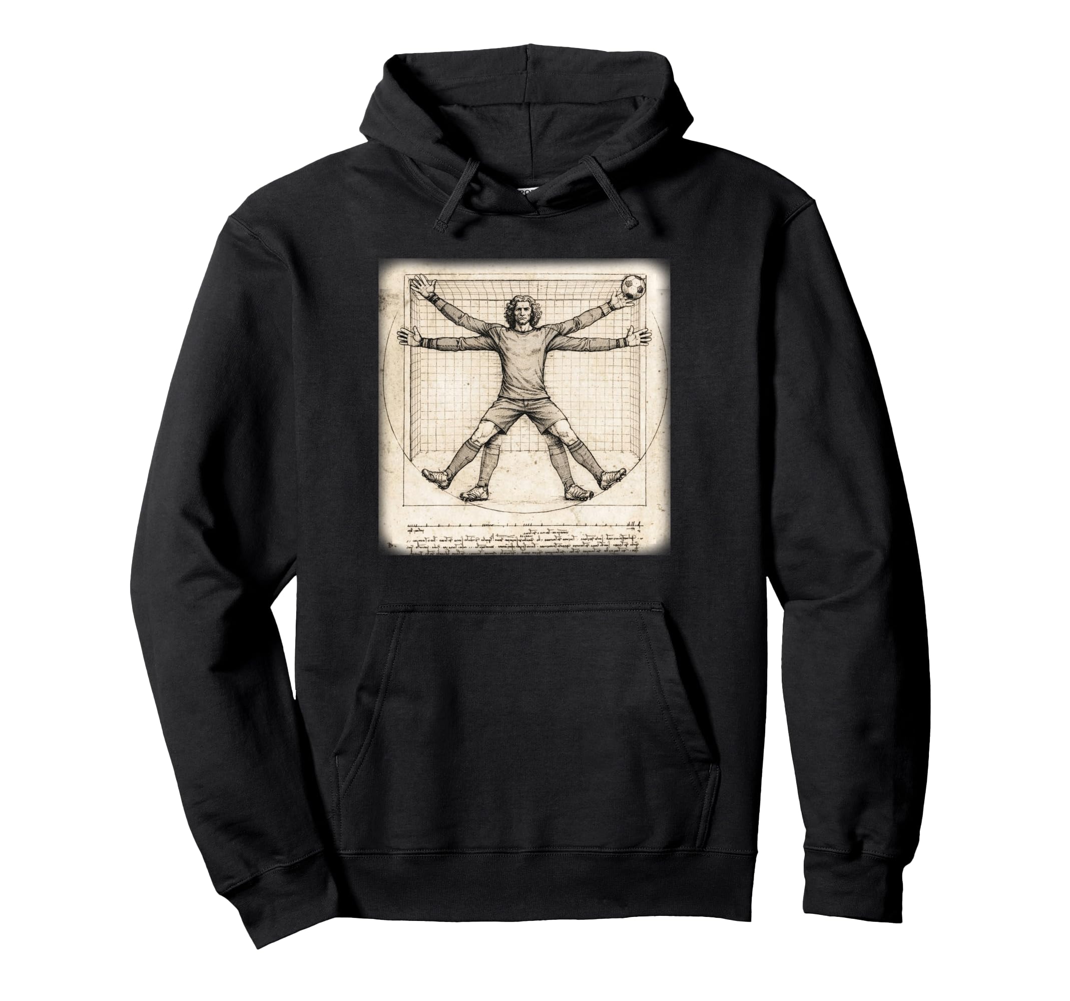 Funny Artistic Vitruvian Art Soccer Hoodie - Streetwear Style Unisex