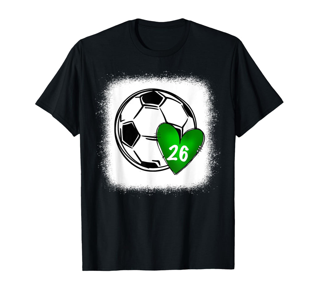 Womens Custom Soccer Mom 26 Heart Mom Mommy T-Shirt - Graphic Print Unisex