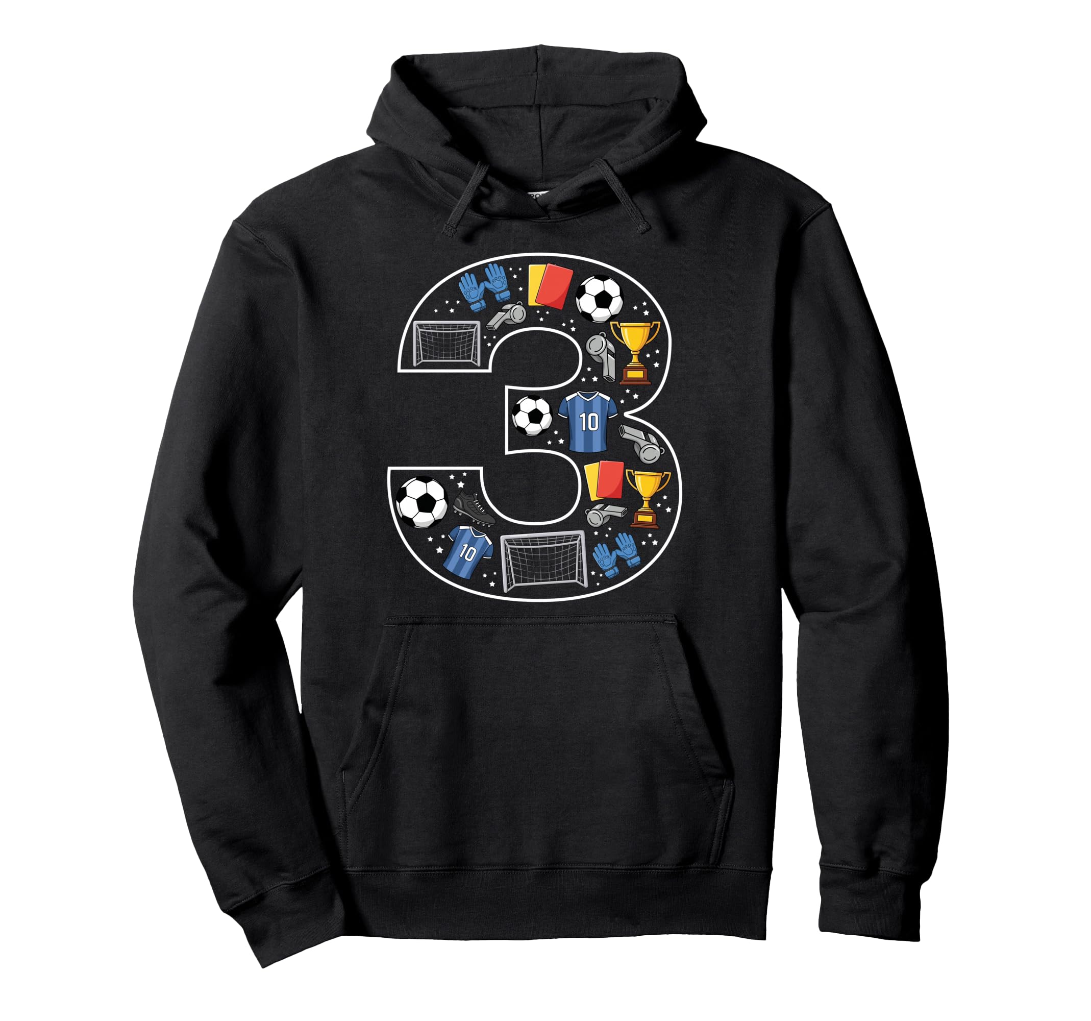 3Rd Birthday 3 Year Old Football Soccer Hoodie - Streetwear Style Unisex