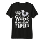 My Heart Is That Field Soccer Heart T-Shirt - Minimalist Print for Adults