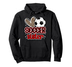 Soccer Sister Heart Sister Soccer Hoodie - Fun Novelty Design for Adults