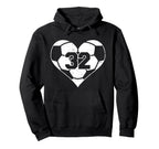 Soccer Number 32 Jersey Funny Soccer Hoodie - Fun Novelty Design Men Women