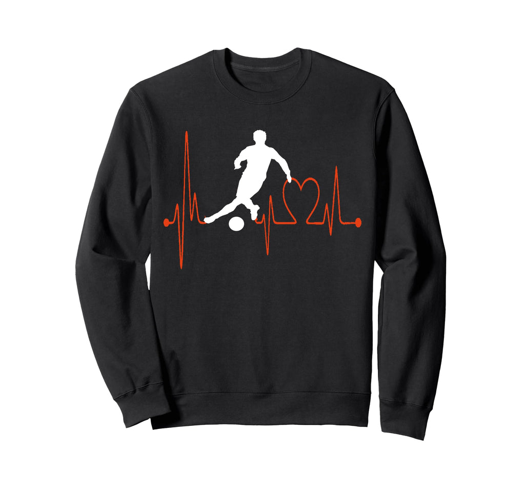 Soccer Football Heartbeat Ekg Sweatshirt - Graphic Print Men Women