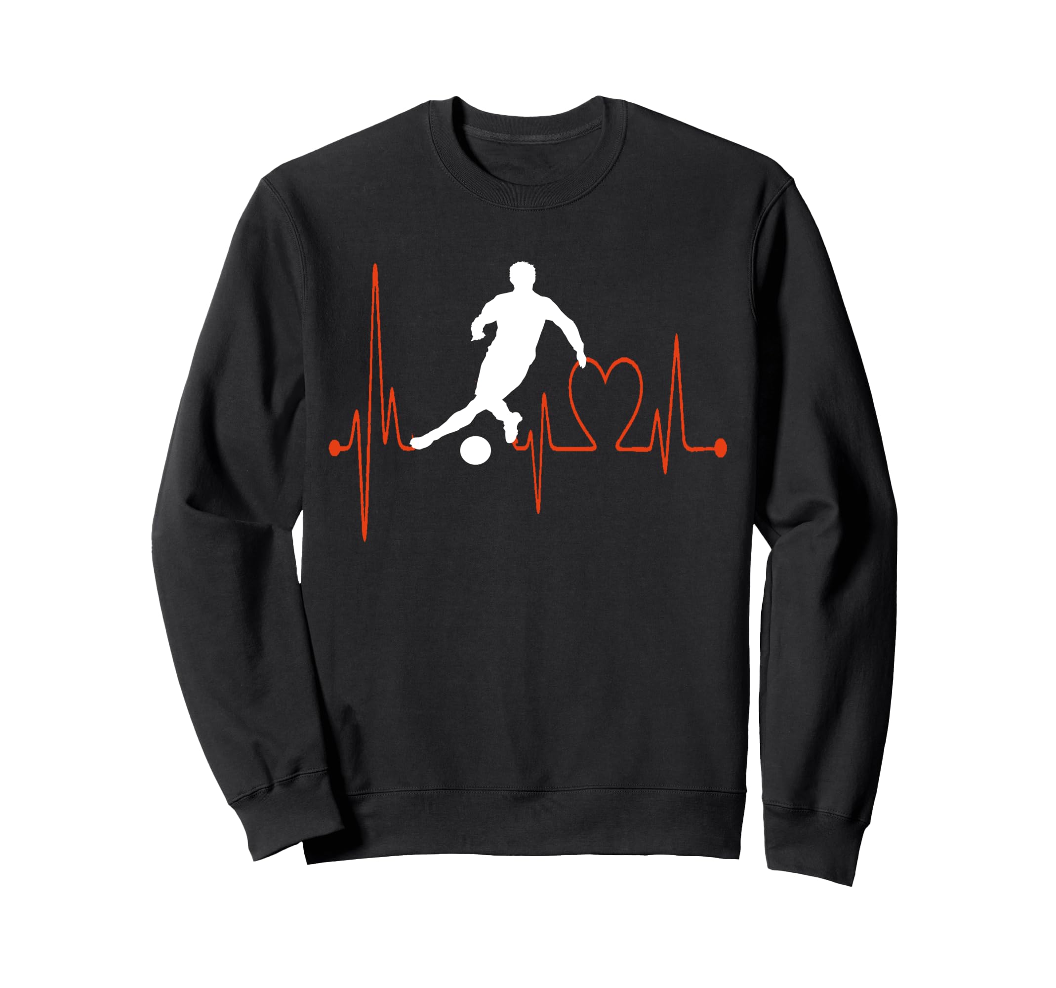 Soccer Football Heartbeat Ekg Sweatshirt - Graphic Print Men Women