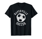 Naperville Soccer Distressed 90S T-Shirt - Trendy Graphic for Adults