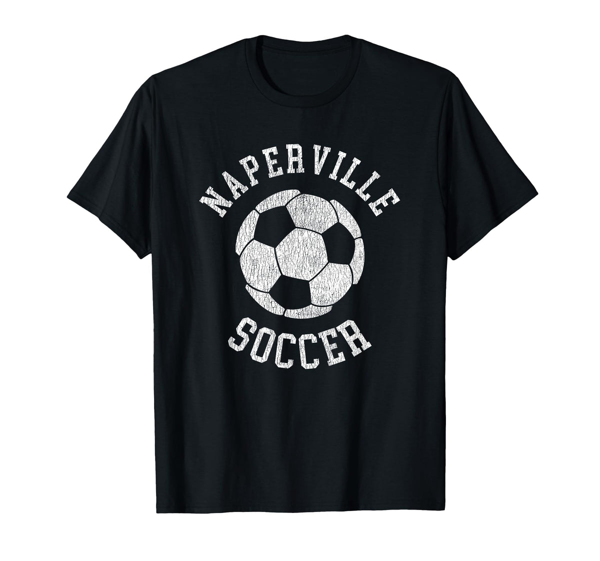Naperville Soccer Distressed 90S T-Shirt - Trendy Graphic for Adults
