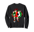 Dabbing Soccer Portugal Jersey Floral Sweatshirt - Minimalist Print Unisex