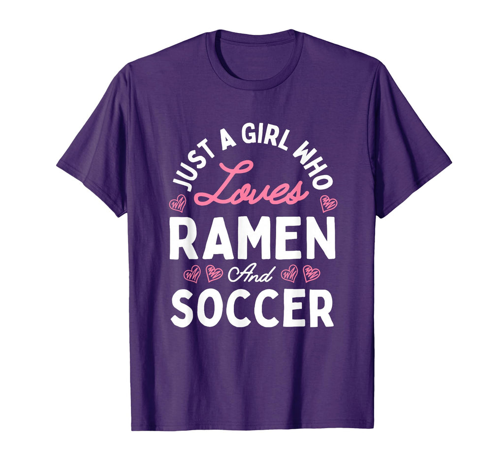 Just Who Loves Soccer And Ramen Gifts T-Shirt - Trendy Graphic for Adults