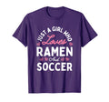 Just Who Loves Soccer And Ramen Gifts T-Shirt - Trendy Graphic for Adults
