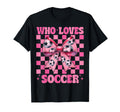 Just Who Loves Soccer Coquette Bow T-Shirt - Minimalist Print Unisex