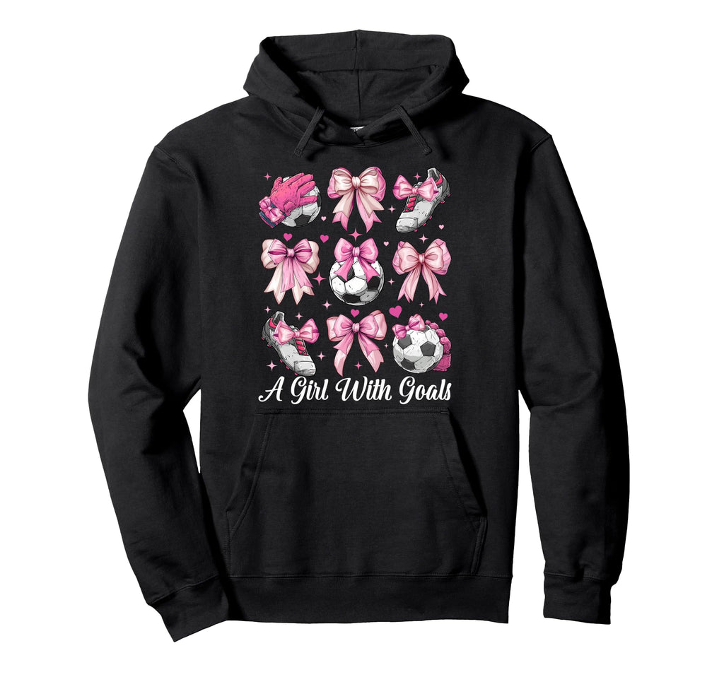 Soccer Player Soccer Coquette Bow Hoodie - Fun Novelty Design for Adults