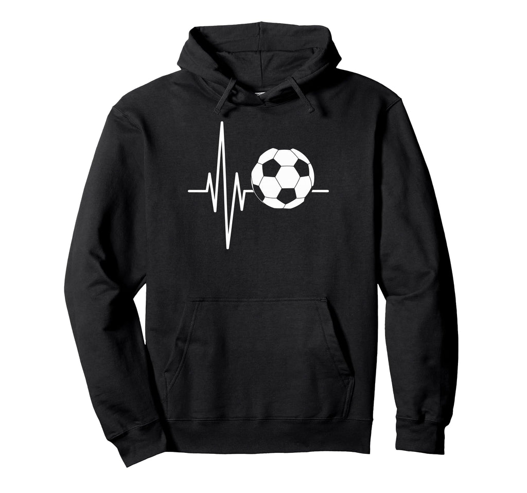 Heartbeat Soccer Player Ball Soccer Hoodie - Novelty Apparel Men Women