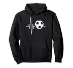 Heartbeat Soccer Player Ball Soccer Hoodie - Novelty Apparel Men Women