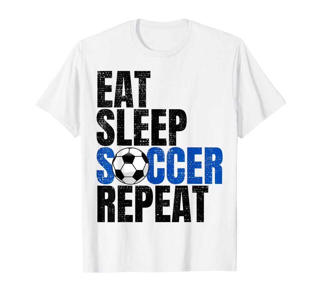 Soccer Eat Sleep Soccer Repeat T-Shirt - Minimalist Print Men Women