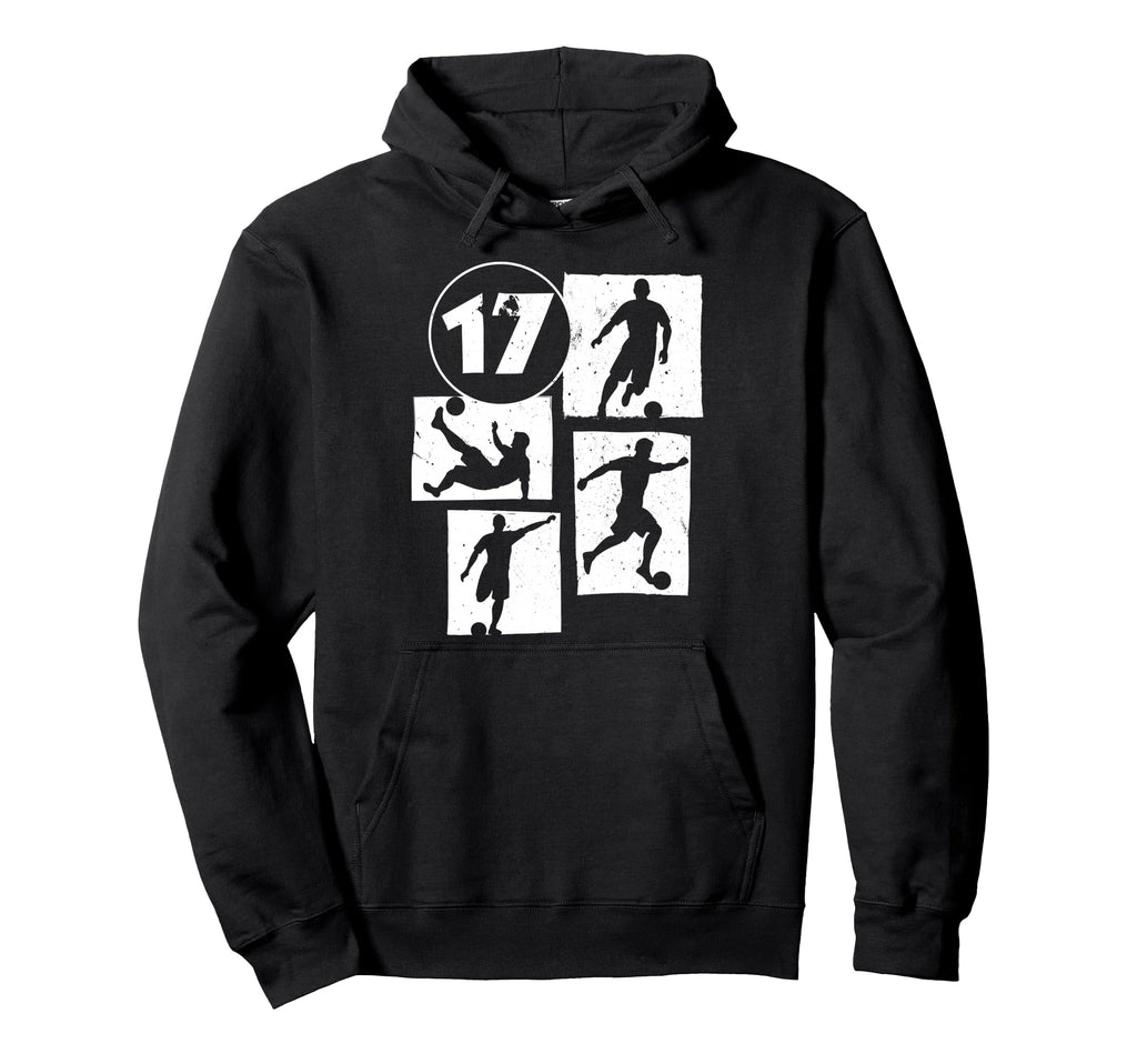 17Th Birthday Soccer Player Football 17 Hoodie - Unique Graphic Unisex