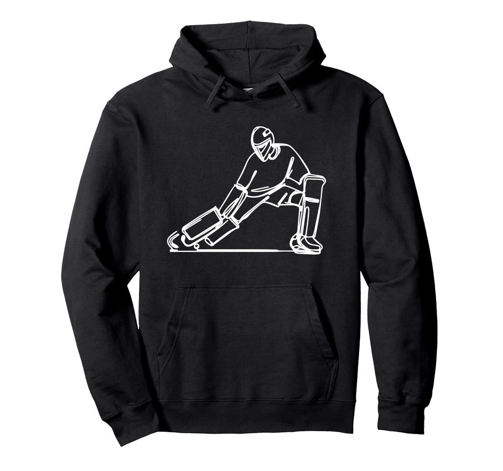 Field Hockey Goalkeeper Drawing Hoodie - Novelty Apparel for Adults
