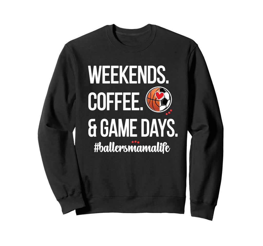 Baller Mama Proud Soccer Basketball Sweatshirt - Graphic Print Unisex
