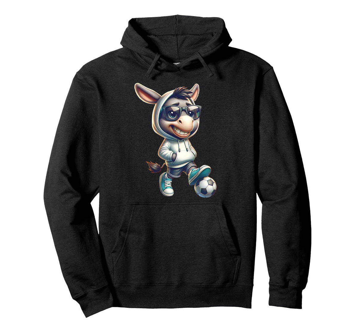 Donkey Soccer Player Shades And Vibe Hoodie - Fun Novelty Design Men Women