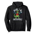 Now Im Unstoppable Funny T Rex Soccer Hoodie - Novelty Apparel for Adults