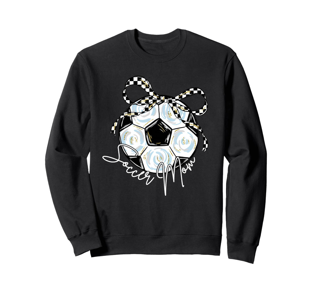 2 Sided Soccer Mom Mama Checkered Sweatshirt - Custom Art Print Men Women