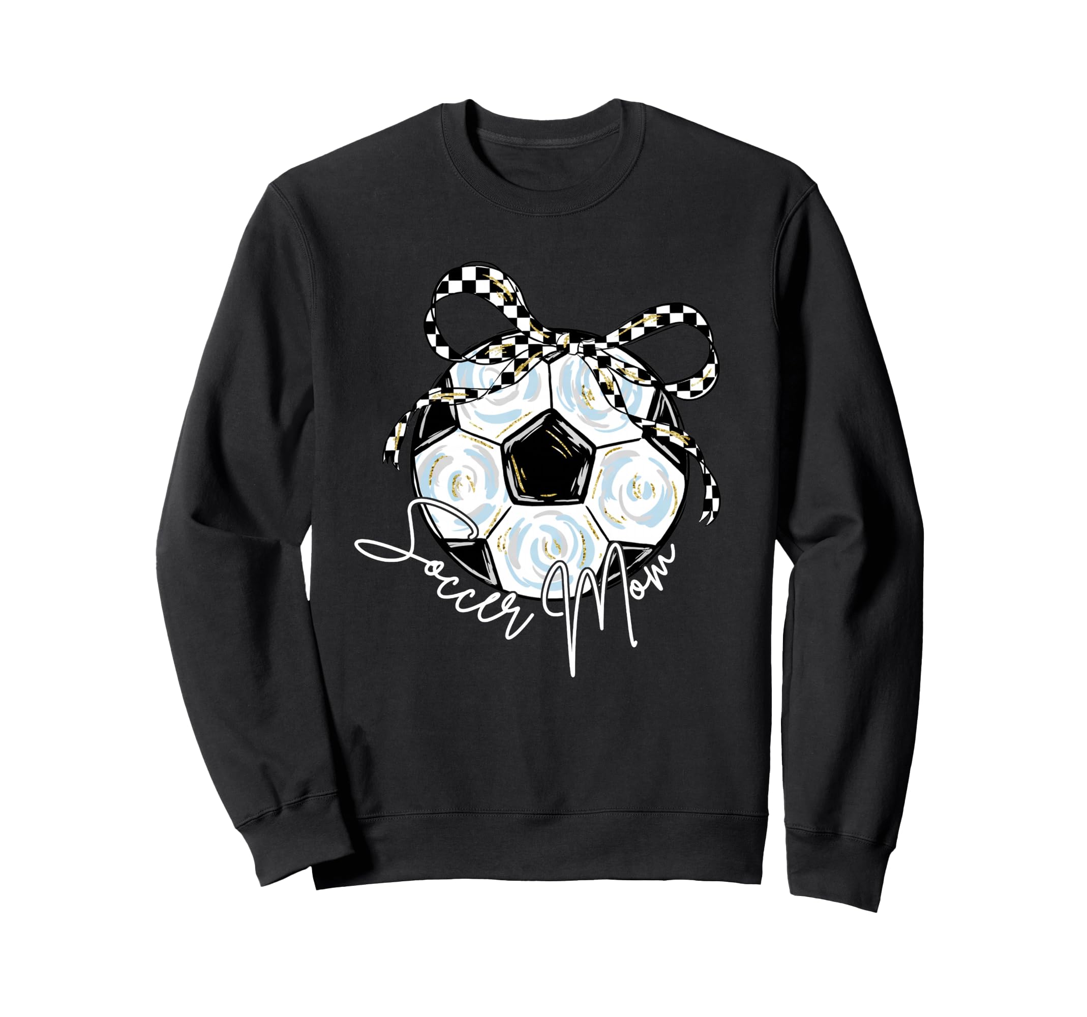 2 Sided Soccer Mom Mama Checkered Sweatshirt - Custom Art Print Men Women