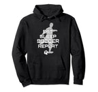 Eat Sleep Soccer Repeat Sport Player Coach Hoodie - Graphic Print Unisex