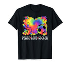Peace Love Soccer Lover 60S 70S T-Shirt - Custom Art Print for Adults