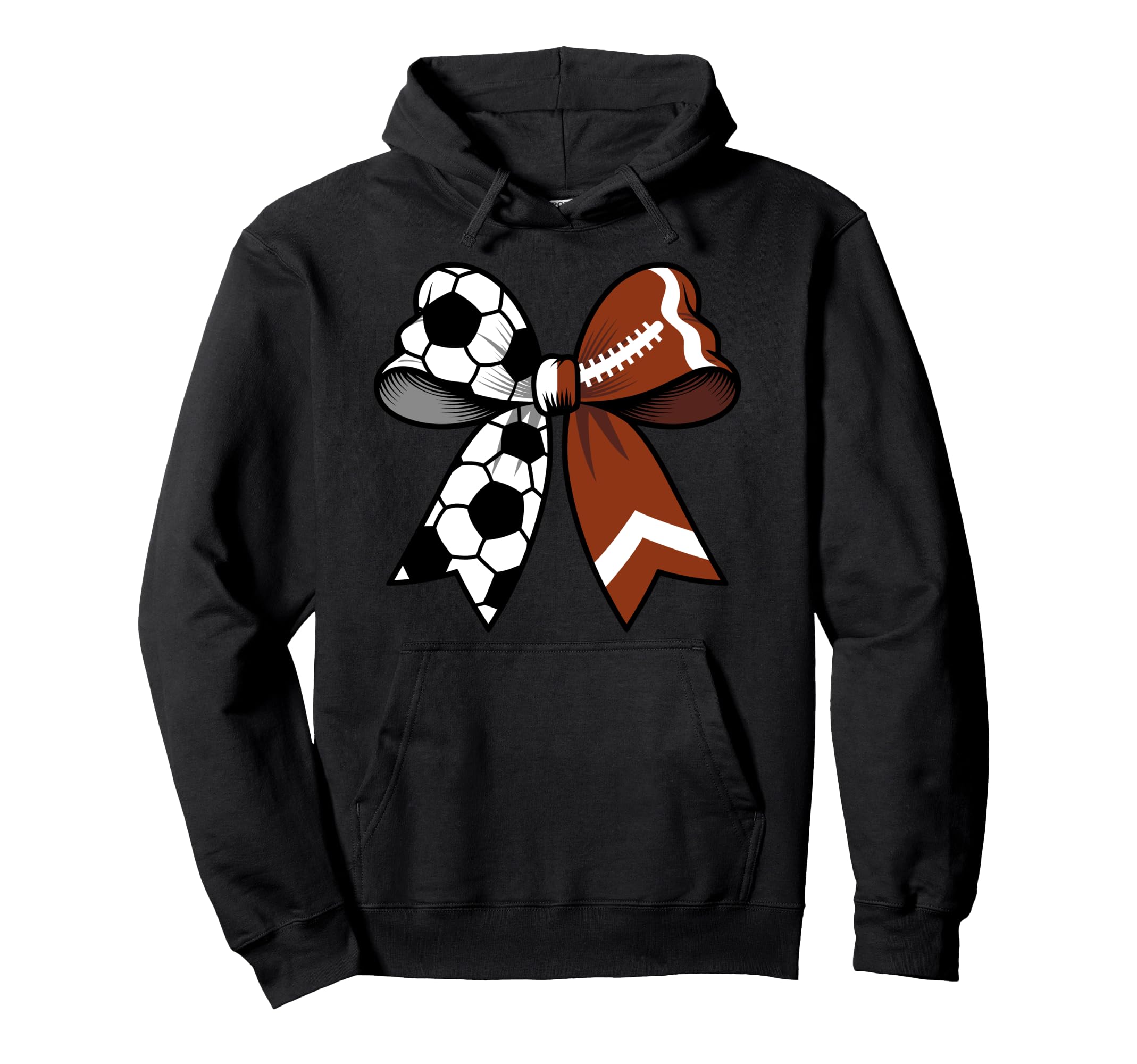 Soccer Football Coquette Bow Funny Hoodie - Novelty Apparel for Adults