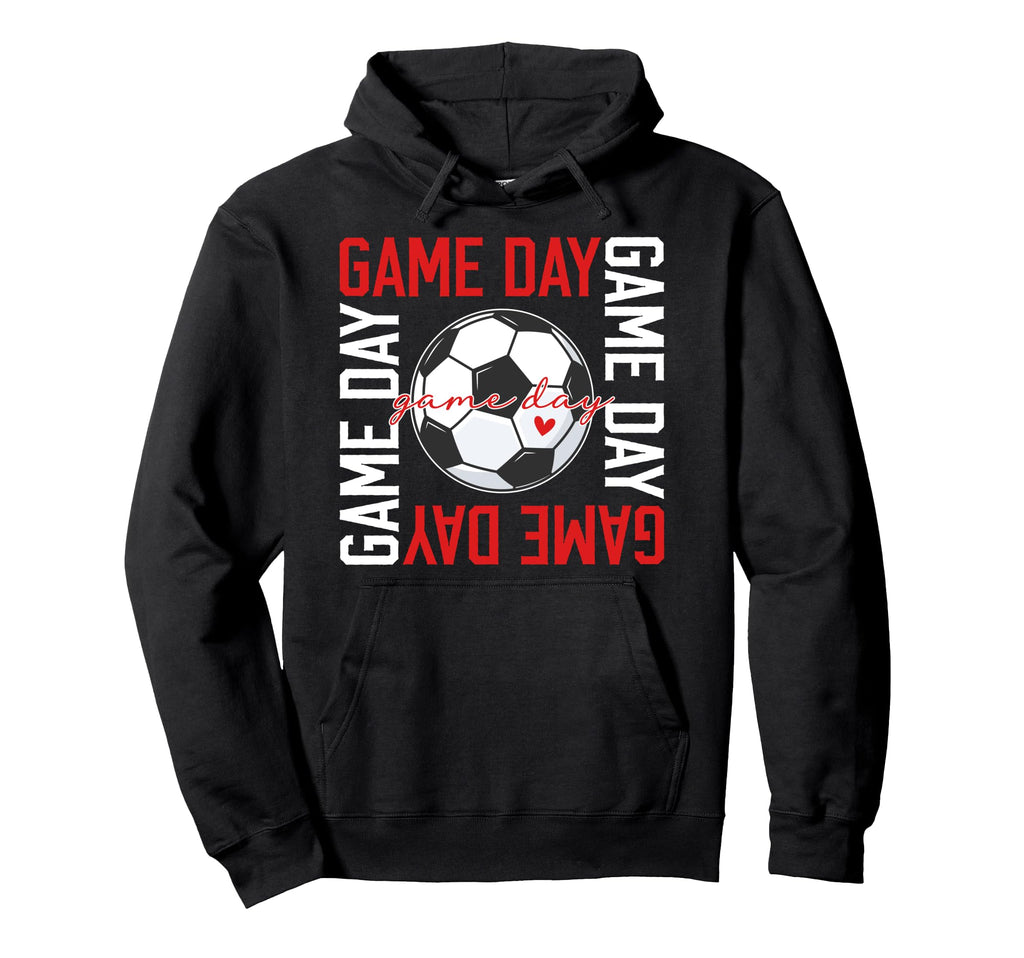 Game Day Soccer Heart Soccer Game Day Hoodie - Minimalist Print Unisex