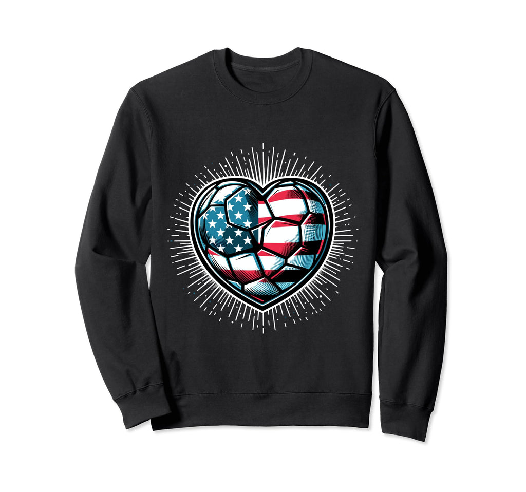 Soccer American Us Flag 4Th July Sweatshirt - Unique Graphic Men Women