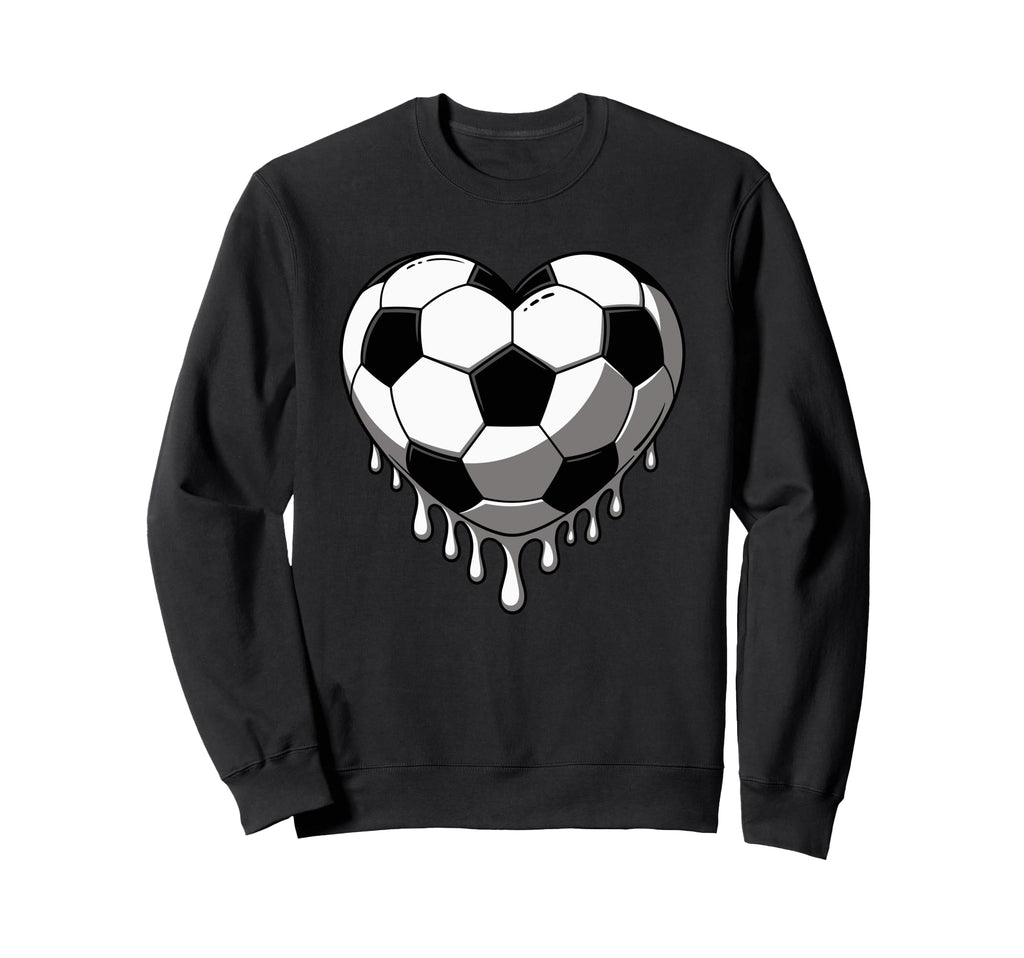 Melting Heart Shape Soccer Player Sweatshirt - Graphic Print for Adults