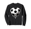 Melting Heart Shape Soccer Player Sweatshirt - Graphic Print for Adults