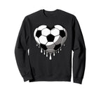 Melting Heart Shape Soccer Player Sweatshirt - Graphic Print for Adults