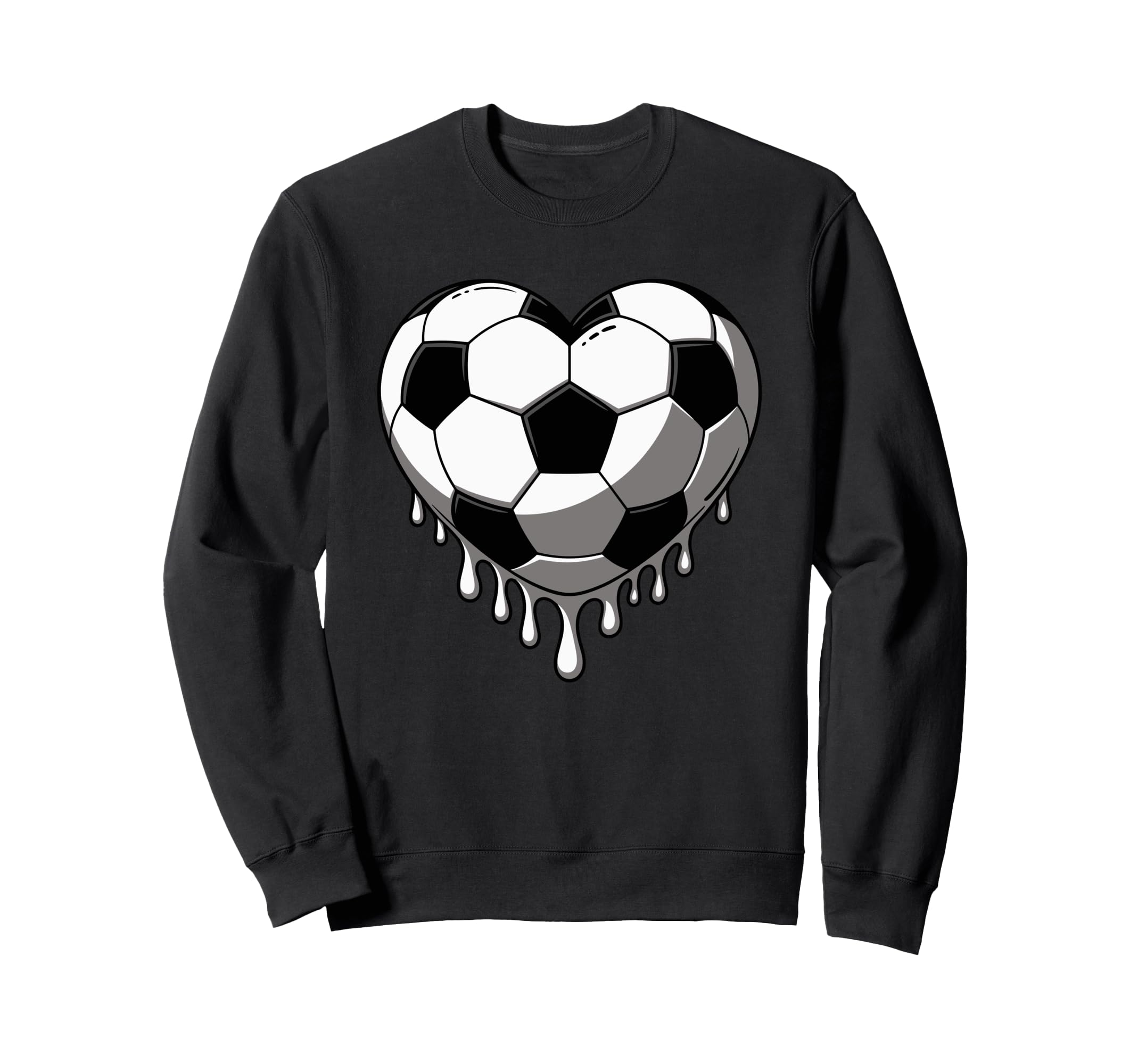 Melting Heart Shape Soccer Player Sweatshirt - Graphic Print for Adults